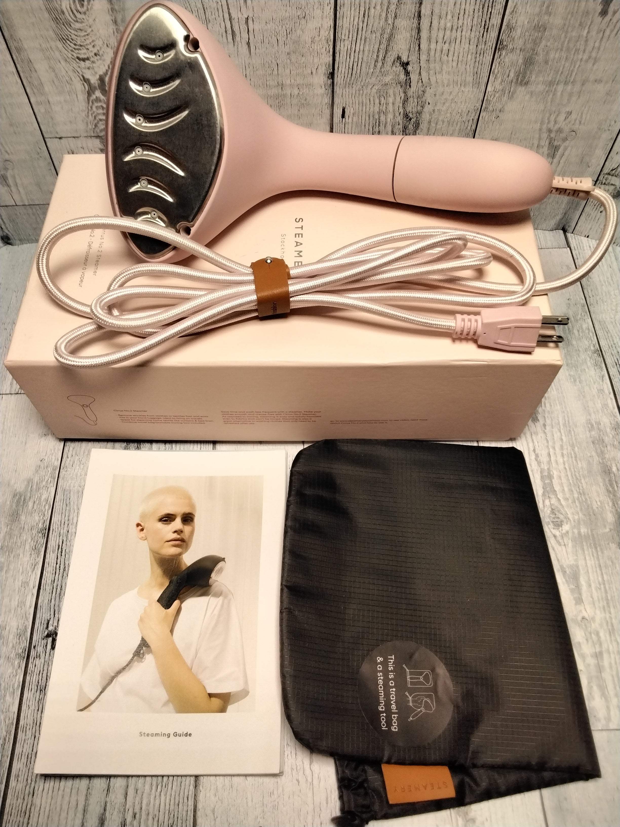 STEAMERY Stockholm Cirrus No. 2 Travel Steamer -Steam Cleans Clothing(Pink) (7760676258030)
